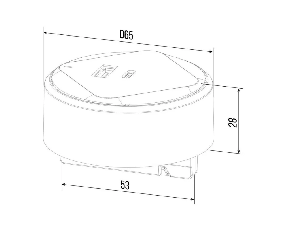 Адаптер трековой розетки USB/Type-C d65 Рива / Riva