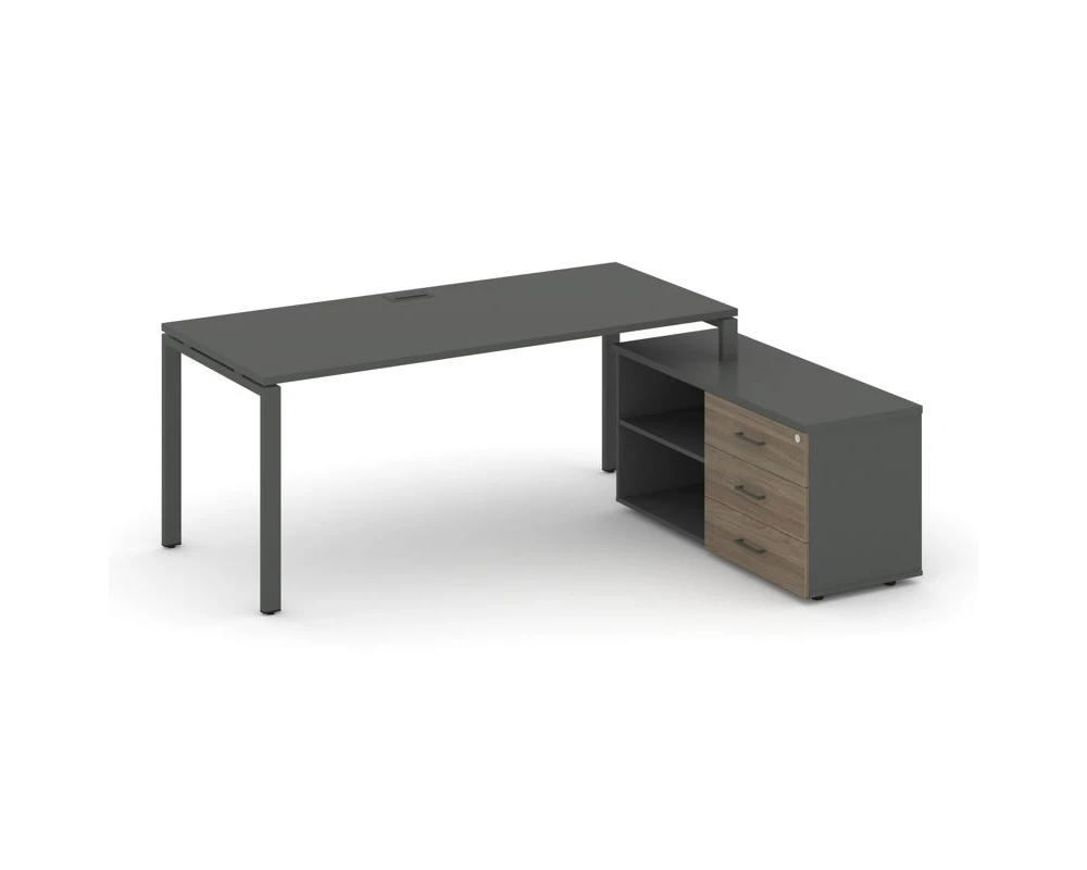 Стол письменный с греденцией правой на П-образном каркасе 1980x1480x750 Стайл Проджект Директ / Style Project Direct