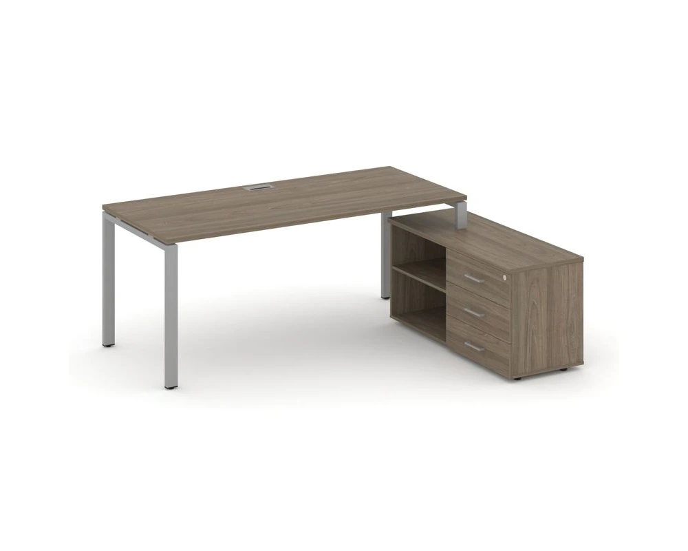 Стол письменный с греденцией правой на П-образном каркасе 2180x1480x750 Стайл Проджект Директ / Style Project Direct