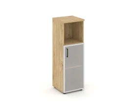 Шкаф средний узкий правый мат. стекло с нишей 400x400x1203 зад. стенка HDF Стайл Проджект / Style Project images