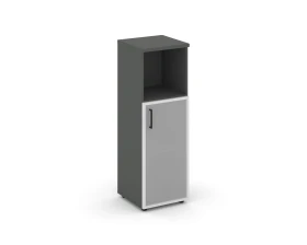 Шкаф средний узкий правый мат. стекло с нишей 400x400x1203 зад. стенка HDF Стайл Проджект / Style Project images