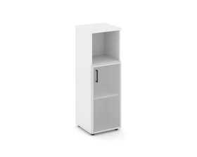 Шкаф средний узкий правый мат. стекло с нишей 400x400x1203 зад. стенка HDF Стайл Проджект / Style Project images