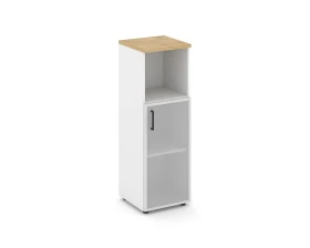 Шкаф средний узкий правый мат. стекло с нишей 400x400x1203 зад. стенка HDF Стайл Проджект / Style Project images