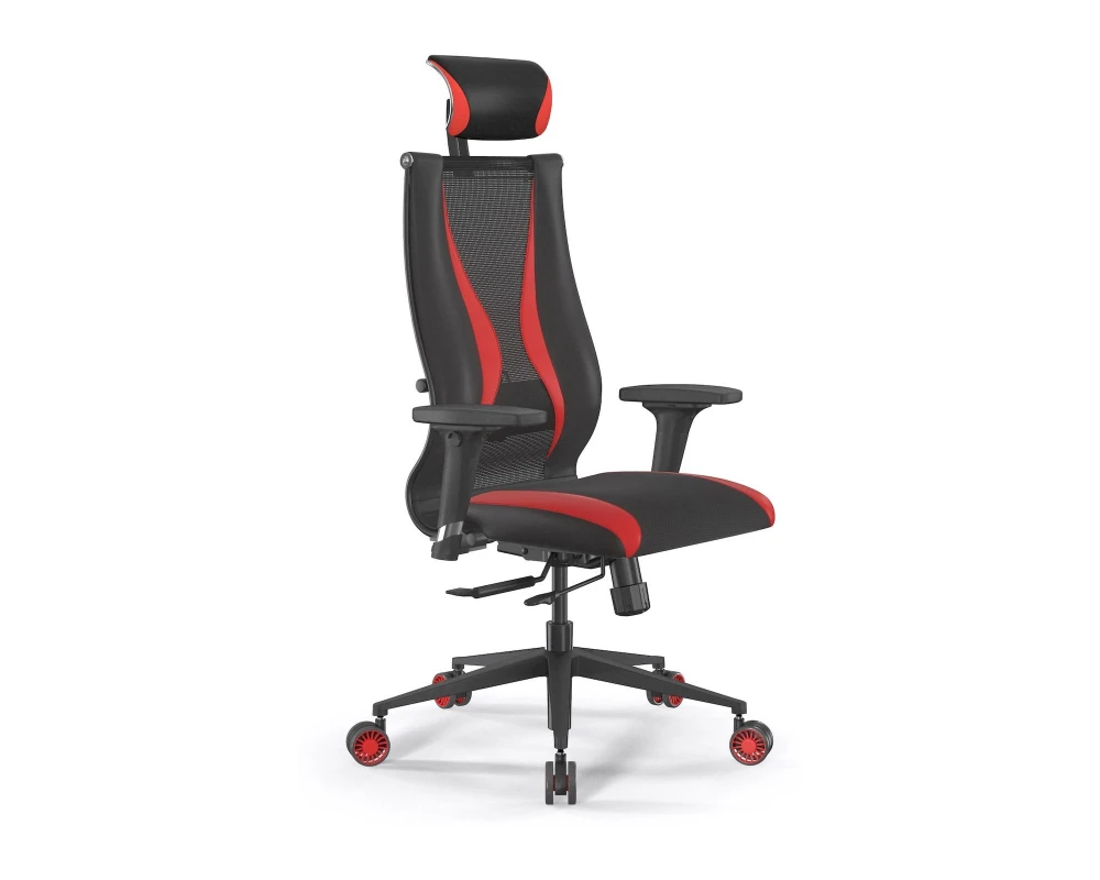 Кресло ErgoLife SynchroSit 10 B2-170D M18.B11.G19.W32 Ткань/Экокожа, Черный/Красный